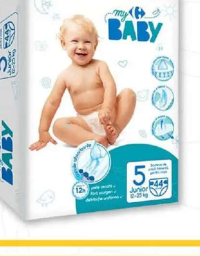 Carrefour Baby Scutece bebeluși mărimea 3, 56 buc / mărimea 4, 50 buc / mărimea 5, 44 buc