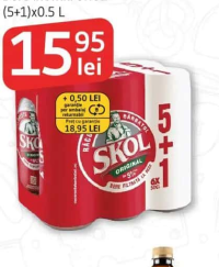 Skol Bere blondă (5+1)x0.5 L