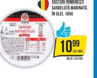 Gusturi Românești Sardeluță marinată, în ulei, 165g