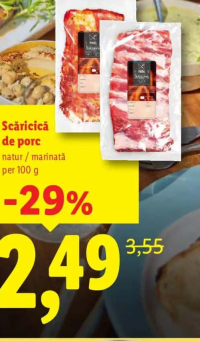 Scăricică de porc natur / marinată per 100 g