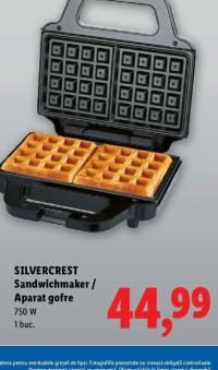 SILVERCREST Sandwichmaker / Aparat gofre 750 W 1 buc.