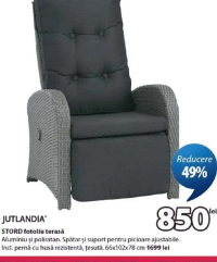 JUTLANDIA STORD fotoliu terasă Aluminiu și poliratan 66x102x78 cm