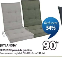 JUTLANDIA REBSENGE pernă de grădină pentru scaun reglabil 50x120x8 cm