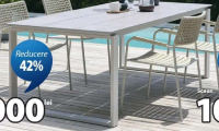 JUTLANDIA SONNERUP masă de grădină Aluminiu și DURAWOOD lemn compozit 100x215x75 cm