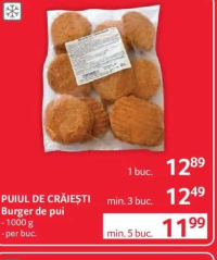 Puiul de Crăiești Burger de pui 1000g