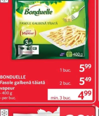 Bonduelle Fasole galbenă tăiată vapeur 400g