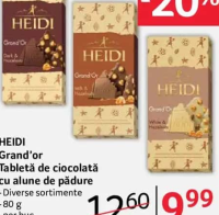 Heidi Grand'or Tabletă de ciocolată cu alune de pădure 80g