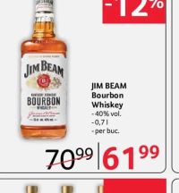 Jim Beam Bourbon Whiskey - 40% vol. - 0,7 l