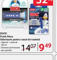 Duck Fresh Discs Odorizant pentru vasul de toaletă Aparat + rezervă 36 ml Diverse sortimente