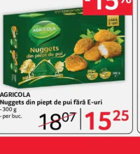 Agricola Nuggets din piept de pui fără E-uri 300g