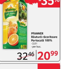 Pfanner Băutură răcoritoare Portocală 100% 2l