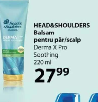 HEAD&SHOULDERS Balsam pentru păr/scalp Derma X Pro Soothing 220 ml