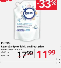 IGIENOL Rezervă săpun lichid antibacterian Diverse sortimente 500 ml
