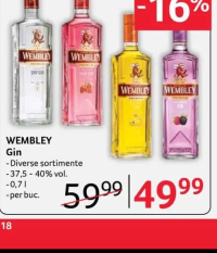 Wembley Gin diverse sortimente - 37,5 - 40% vol. - 0,7 l