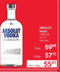 Absolut Vodcă - 40% vol. - 0,7 l