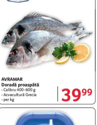 AVRAMAR Doradă proaspătă - Calibru 400-600 g - Acvacultură Grecia - per kg