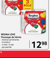 Regina Love Prosoape de hârtie Diverse sortimente 3 straturi 2 role / 3 role
