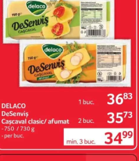 DELACO DeSenviș Cașcaval clasic/afumat 750 / 730 g