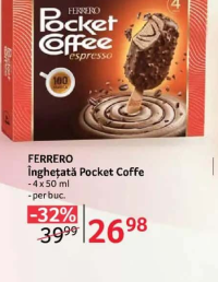 Ferrero Înghețată Pocket Coffe - 4 x 50 ml