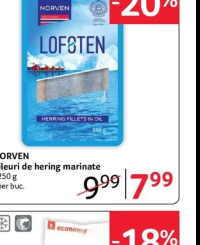 NORVEN LOFOTEN Fileuri de hering marinate - 250 g - per buc.