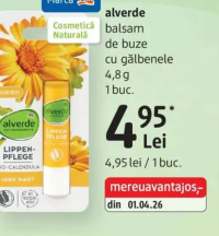 alverde balsam de buze cu gălbenele 4,8 g
