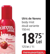 Ulric de Varens body mist două variante 150 ml