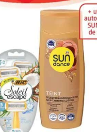 Bic Soleil Escape aparat de ras + SUNDANCE lapte autobronzant 200 ml