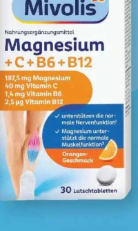 Mivolis tablete magneziu + vitamina C + vitamina B6 + vitamina B12 30 buc.