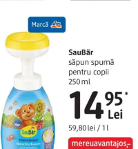 SauBär săpun spumă pentru copii 250 ml