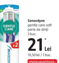 Sensodyne gentle care soft perie de dinți 2 buc.