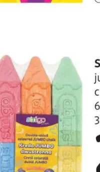 Strigo jumbo cretă dublă 6 culori 3 buc.