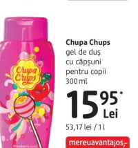 Chupa Chups gel de duș cu căpșuni pentru copii 300 ml