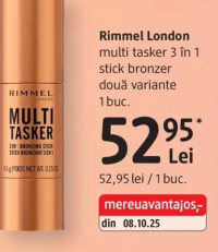 Rimmel London multi tasker 3 în 1 stick bronzer două variante 1 buc.