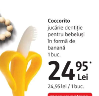 Coccorito jucărie dentiție pentru bebeluși în formă de banană 1 buc.