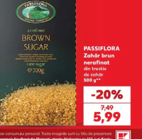 Passiflora Zahăr brun nerafinat din trestie de zahăr 500g