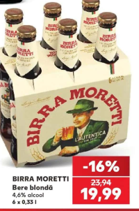 Birra Moretti Bere blondă 6 x 0,33 l