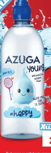 AZUGA YOUNG Apă naturală alcalină plată 0.75 l pet