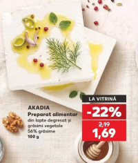 AKADIA Preparat alimentar din lapte degresat și grăsimi vegetale 56% grăsime 100 g