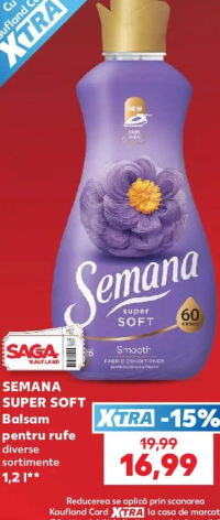 SEMANA SUPER SOFT Balsam pentru rufe diverse sortimente 1,2 l