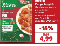 Knorr Punga Magică Condimente pentru pui cu ierburi aromate/ cu usturoi/ picant/ porc/ cartofi 25g/