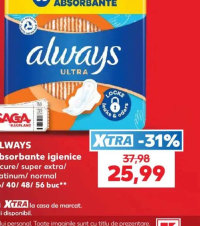 Always Absorbante igienice secure/ super extra/ platinum/ normal 36/ 40/ 48/ 56 buc