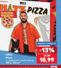 HÂTZ Pizza cu pepperoni / șuncă / brânză 480 g - 520 g
