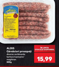 ALDIS Cârnăciori proaspeți diverse sortimente 500 g