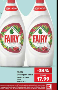 Fairy Detergent lichid pentru vase rodie 2x900 ml