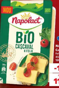 Napolact Cașcaval bio felii 45% grăsime 120 g