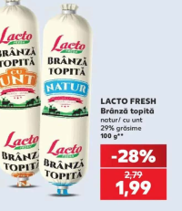 LACTO FRESH Brânză topită natur/ cu unt 100 g