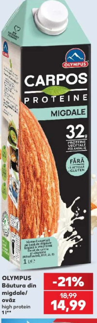 Olympus Carpos Proteine Băutură din migdale/ovăz high protein 1l