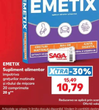 Emetix Supliment alimentar împotriva greţurilor matinale şi răului de mişcare 20 comprimate 20 g