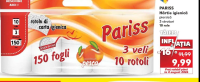 PARISS Hârtie igienică piersică 3 straturi 10 role