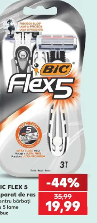 BIC FLEX 5 Aparat de ras pentru bărbați cu 5 lame 3 buc